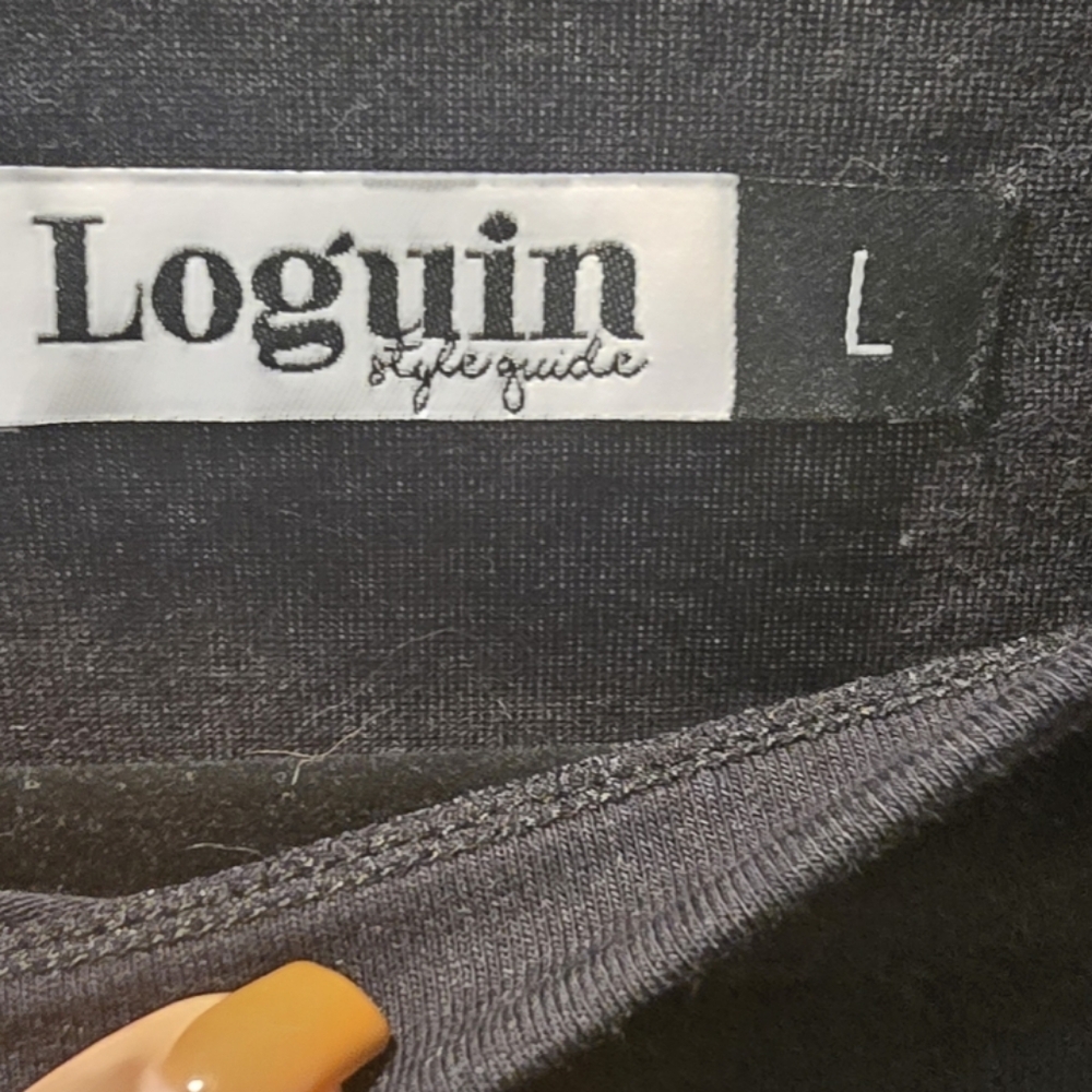 Loguin black sleeveless jersey shift dress sz L - Picture 3 of 3